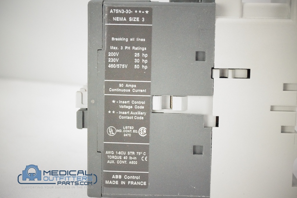 ABB AC Non-Reversing NEMA Contactors, A Series, Size 3, 120VAC Coil, PN A75N3-30-11-84