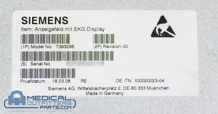Siemens CT Sensation KeyBoard Upper Cardiac, PN 7393296