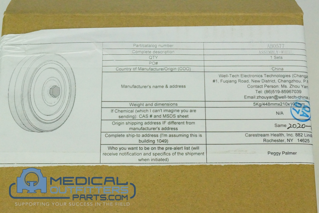 Carestream Revolution AY-Wheel, PN SPAB0577