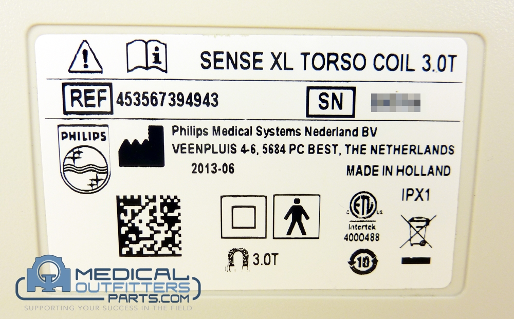 Philips MRI Achieva Sense XL Torso Coil, 3.0T, PN 453567394943