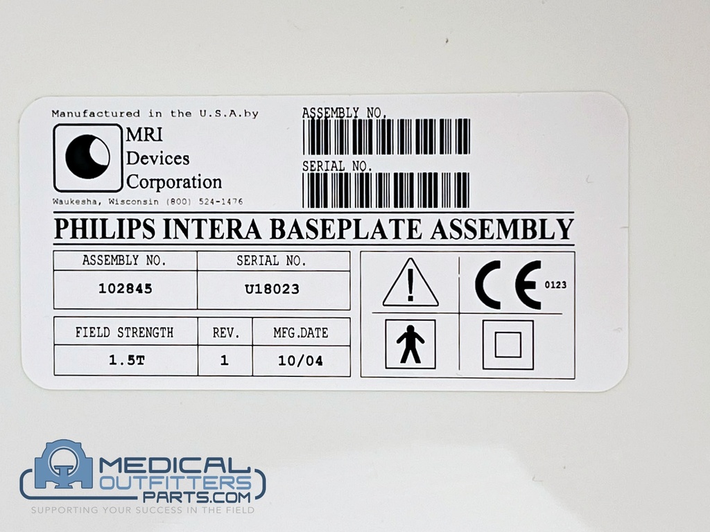 Philips MRI 1.5T BasePlate Assembly, PN 102845