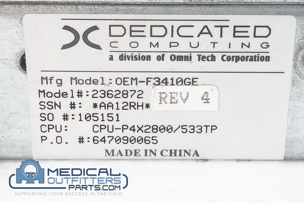 GE CT LightSpeed Image Generation Computer - GRE, PN 2362872-R