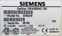 Siemens X-Ray Optitop 150/40/80HC-100, PN 3345233, 3345209