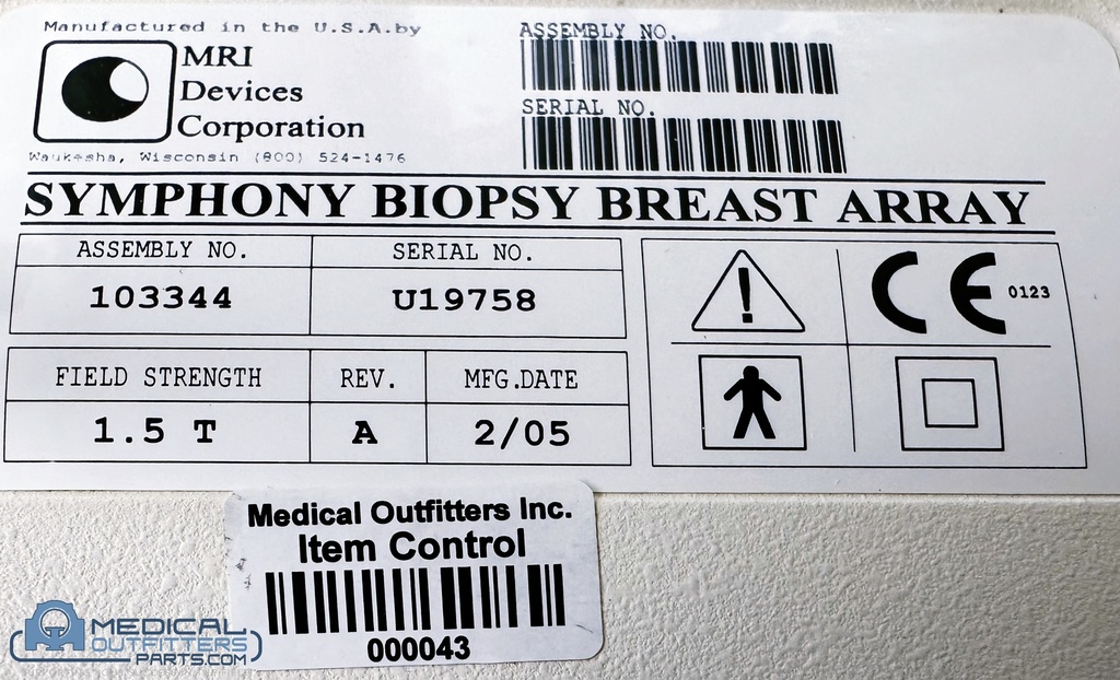 Siemens Symphony Biopsy Breast Array Coil 1.5T MRI , 103344