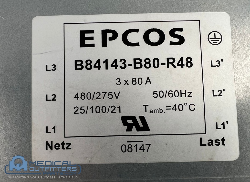 Siemens MRI Harmony Electromagnetic RFI Filter, PN B84143-B80-R48