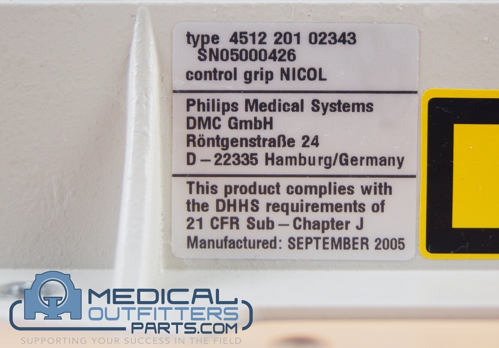 Philips Bucky Diagnost X-Ray Control Grip CS Nicol-Yellow, PN 451220102343