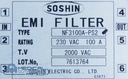 Toshiba CT Aquilion Emi Filter, PN NF3100A-PS2