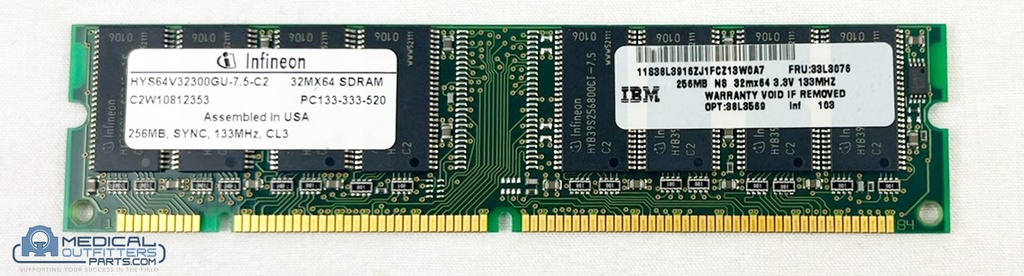 IBM Memory Module 256MB, PC-133, PN 33L3076, 33L3075, 38L3569