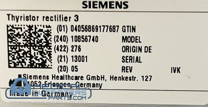 Siemens MRI Sola Thyristor Rectifier 3, PN 10856740