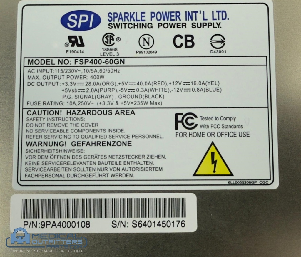 Sparkle Power Supply FSP400-60GN, PN 9PA4000108