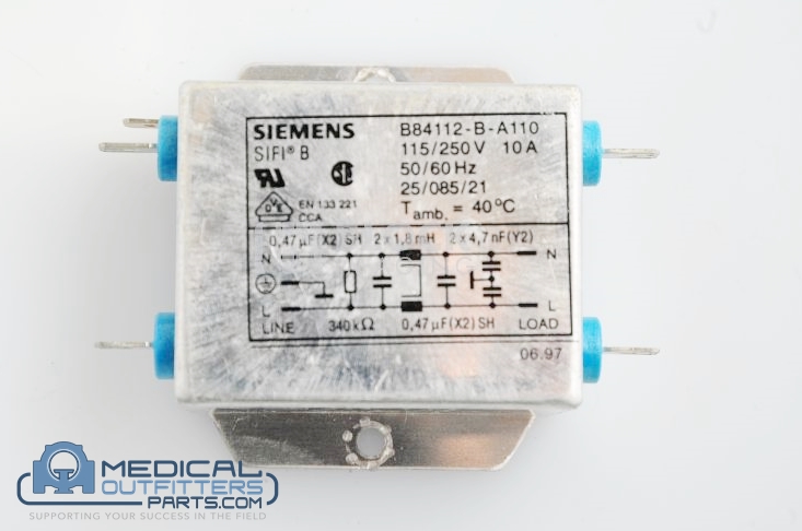 Siemens CT Sensation Noise Filter 10A, 250V, SIFI-10A, PN 3170438, B84112-B-A110