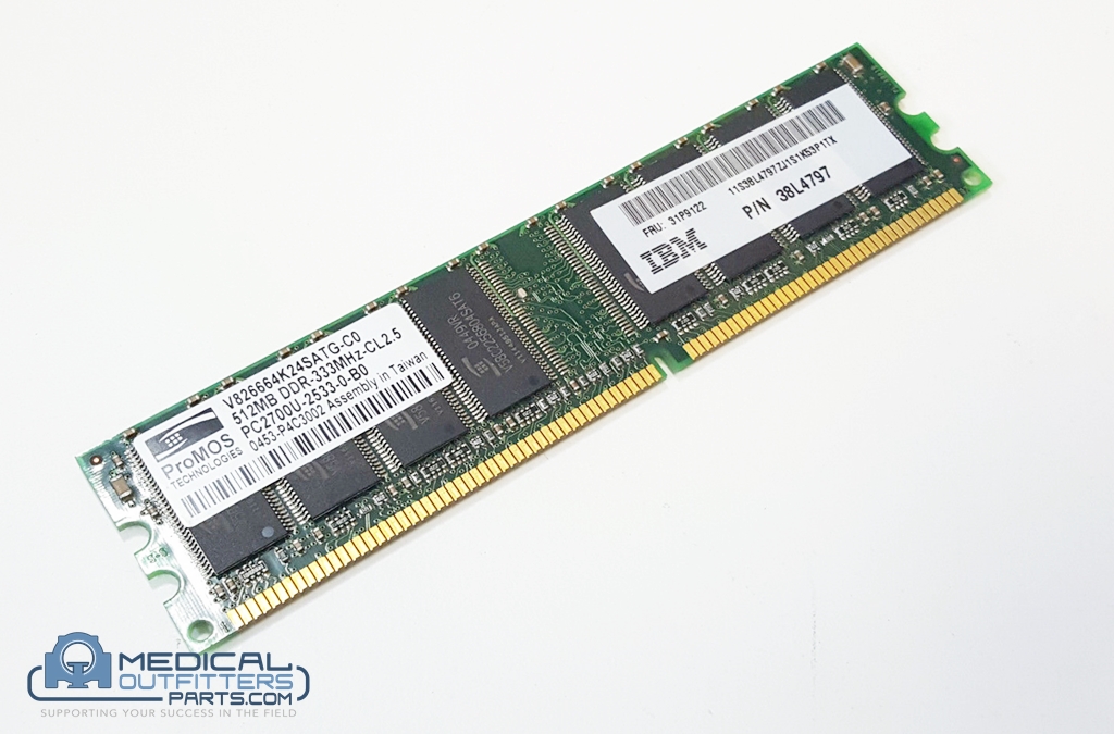 ProMOS Memory Ram 512MB, DDR-333Mhz, PN V826664K24SATG, PC2700U-2533-0-B0