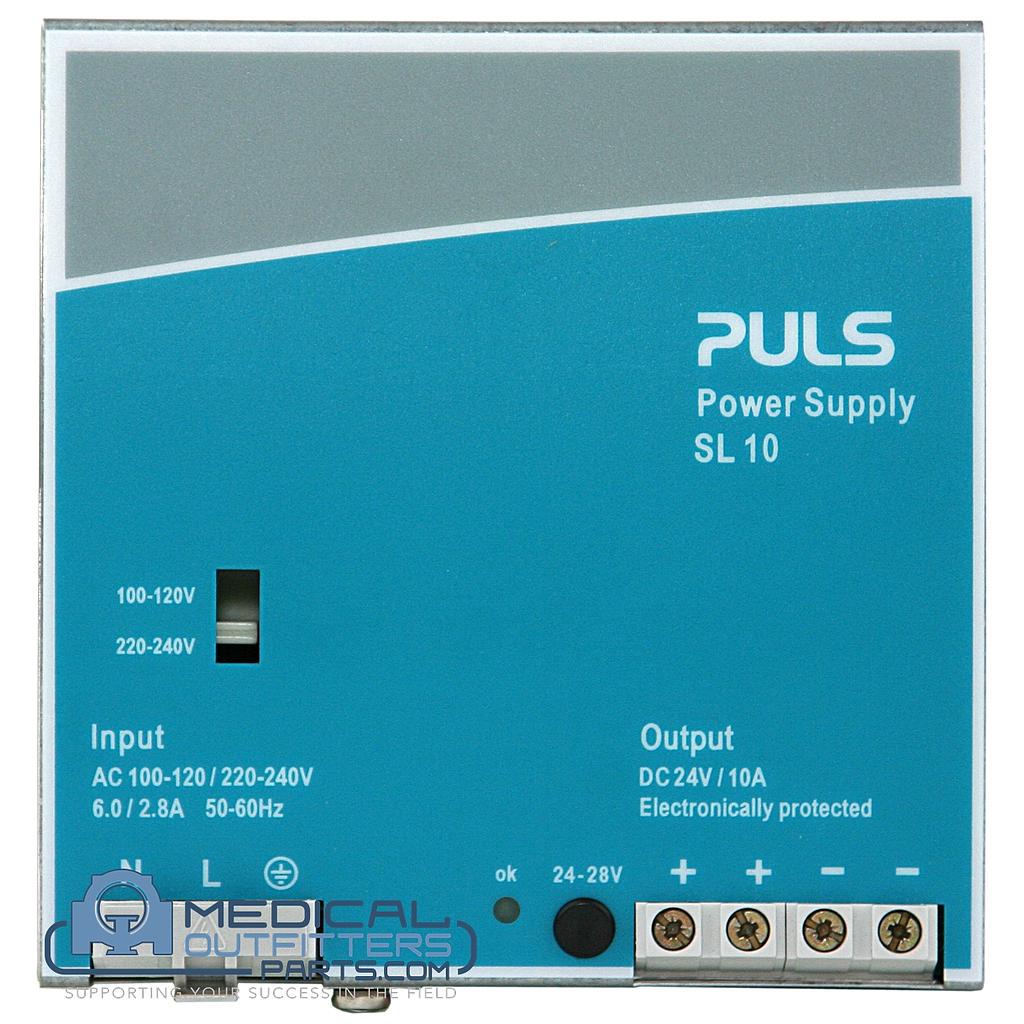Puls Power Supply, Input 220-240V, 6.0/2.8A, Output DC 24V, 10A, PN SL10