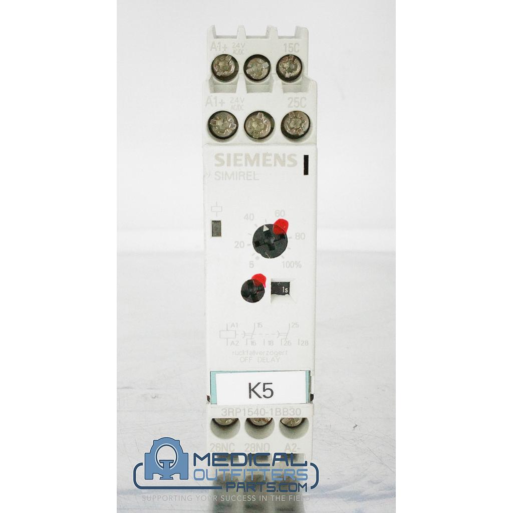 Siemens Sirius Time Relay - Off Delay, 1 C, 7 Ranges 0,05...100 S AC/DC 24 V, With LED, PN 3RP1540-1BB30
