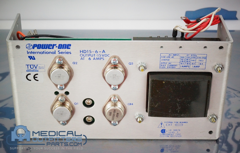 Power One AC-DC Power Supply, 1 Output, 15VCD, 6A, 47 Hz to 63 Hz, PN HD15-6