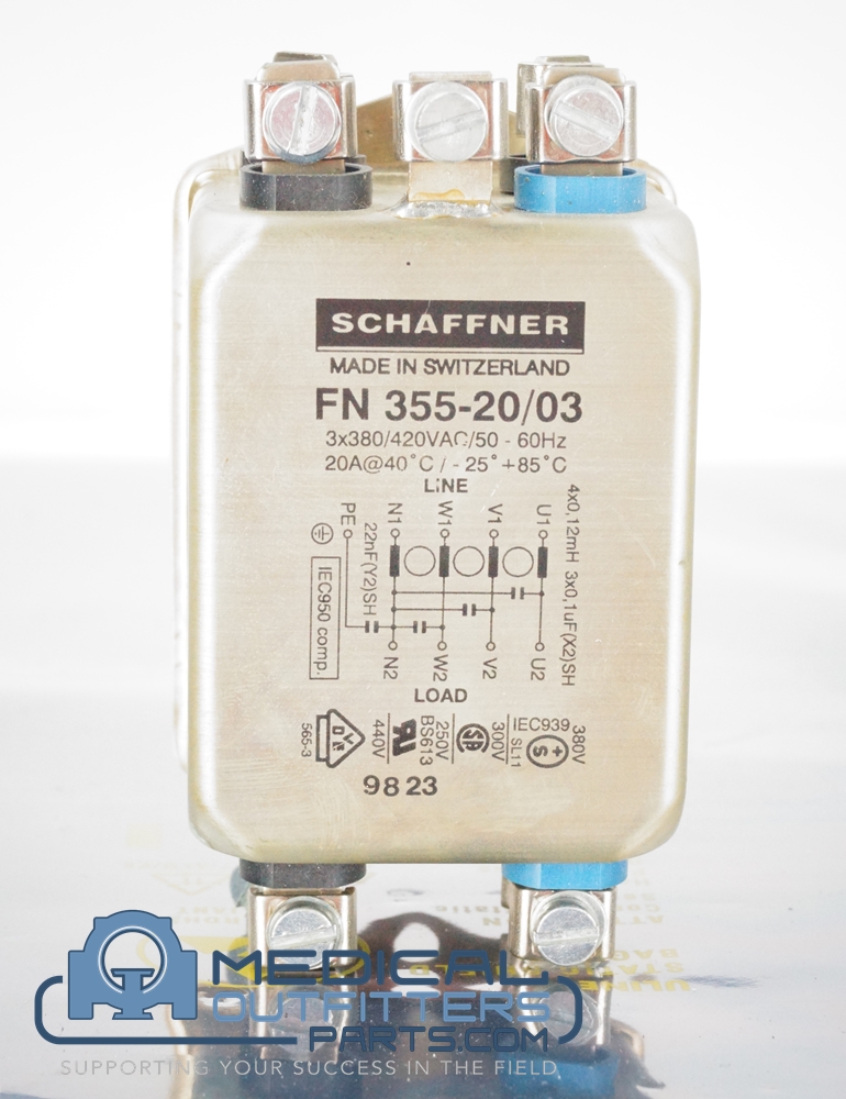 Schaffner 3 Phase Filter 440VAC, 20A, 50Hz, PN FN335-20/03