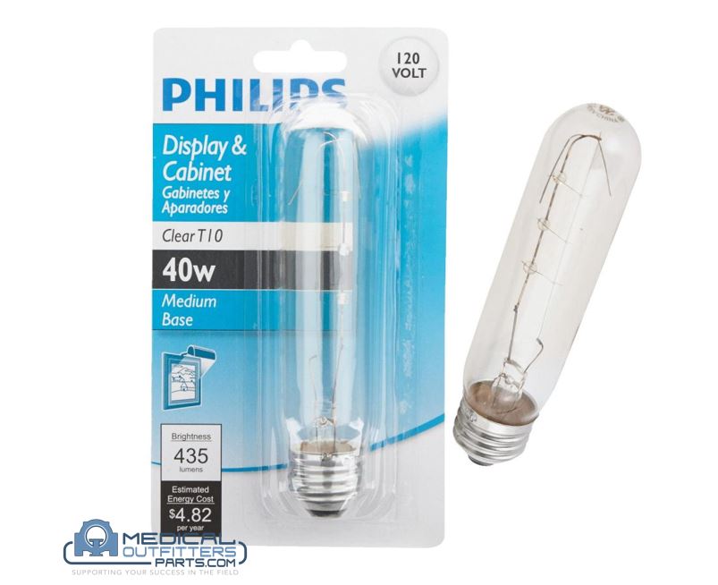 Philips T10 Incandescent Display Light Bulb, PN Brightness 435 lumens