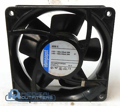[5912-4600X, 4600 X, 4600X] Ebmpapst Fan, 119x119x38mm, 115VAC, 18W, 106CFM, 50dBA, Sleeve Bearing, Terminals, PN 5912-4600X, 4600 X, 4600X
