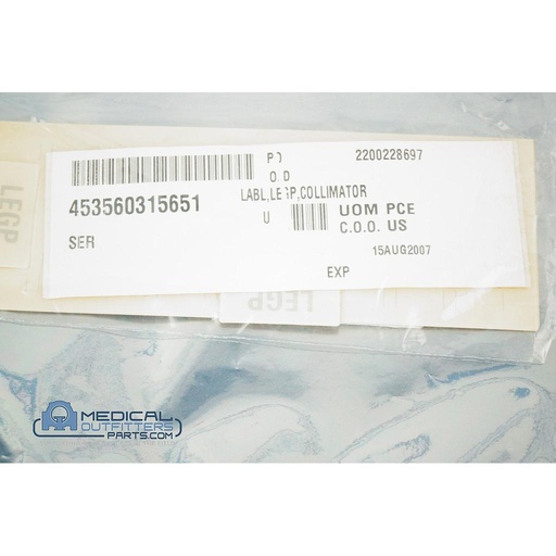 [453560315651] Philips Skylight LABL, LEGP, COLLIMATOR, PN 453560315651