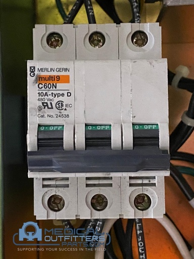 [2269902-7, C60N] GE CT LightSpeed Circuit Breaker, 10A, 3P, 480YVAC, Curve D, PN 2269902-7