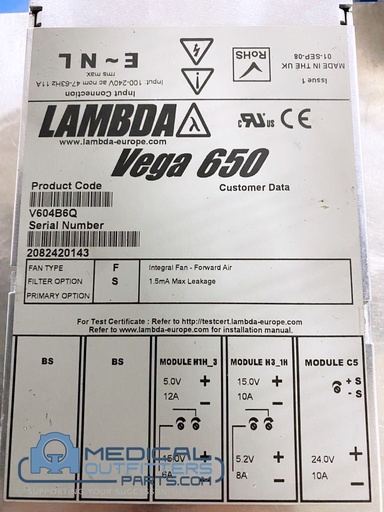 [V604B6Q, Vega 650,] Lambda Vega 650 Power Supply