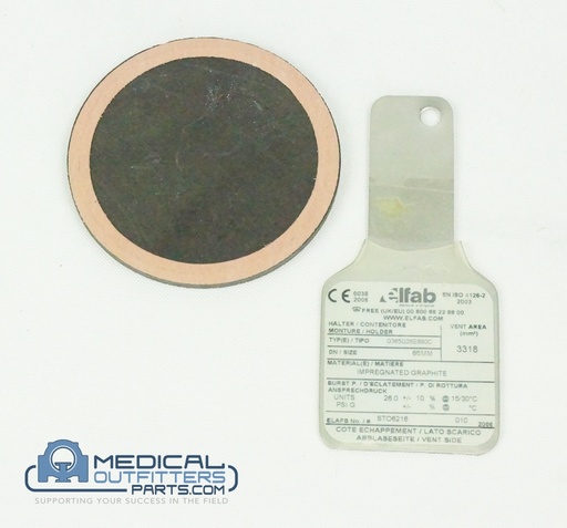 [G365G26ES80C, STO6216] Elfab Burst Disc Graphite 65MM, 26 PSI 10%, @15/30°C, PN G365G26ES80C, STO6216