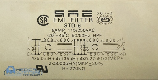 [24225491845, STD-6] Philips Fluoro Diagnost Main Filter, PN 24225491845