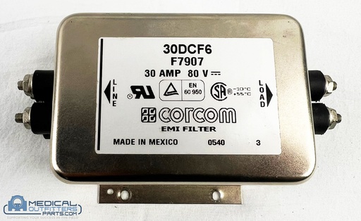 [30DCF6, F7907] Corcom Line Filter 30 AMP 80V, PN 30DCF6, F7907