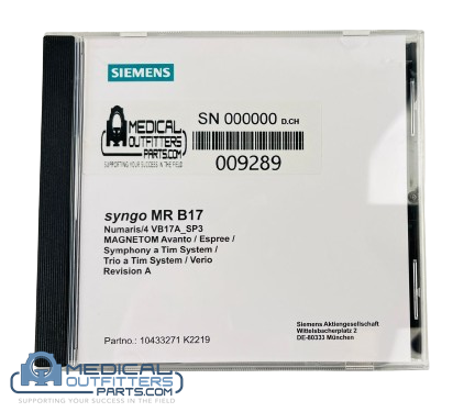 [10433271, K2219,MARK] Siemens MRI Syngo MR B17 SW, PN 10433271, K2219,MARK